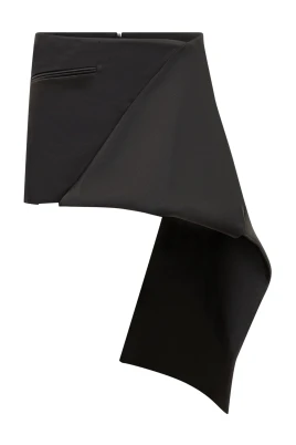 Folded Satin Mini Skirt