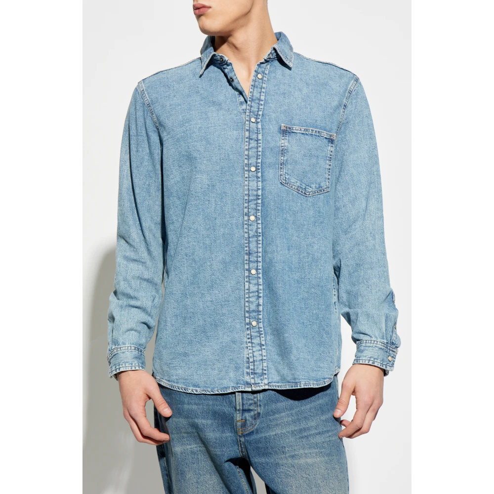 Samsøe Sadamon Denim Overhemd Blue Heren