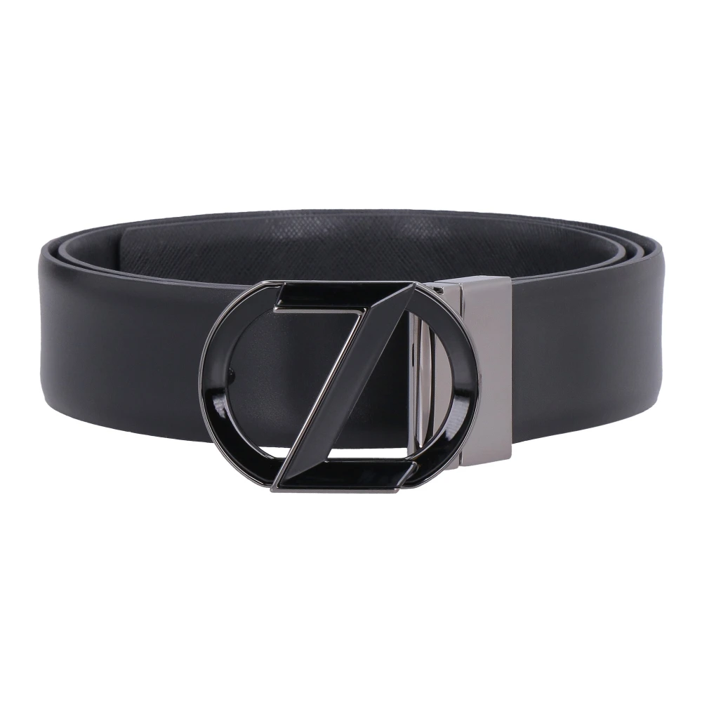 Z Zegna Omkeerbare leren riem Black Heren