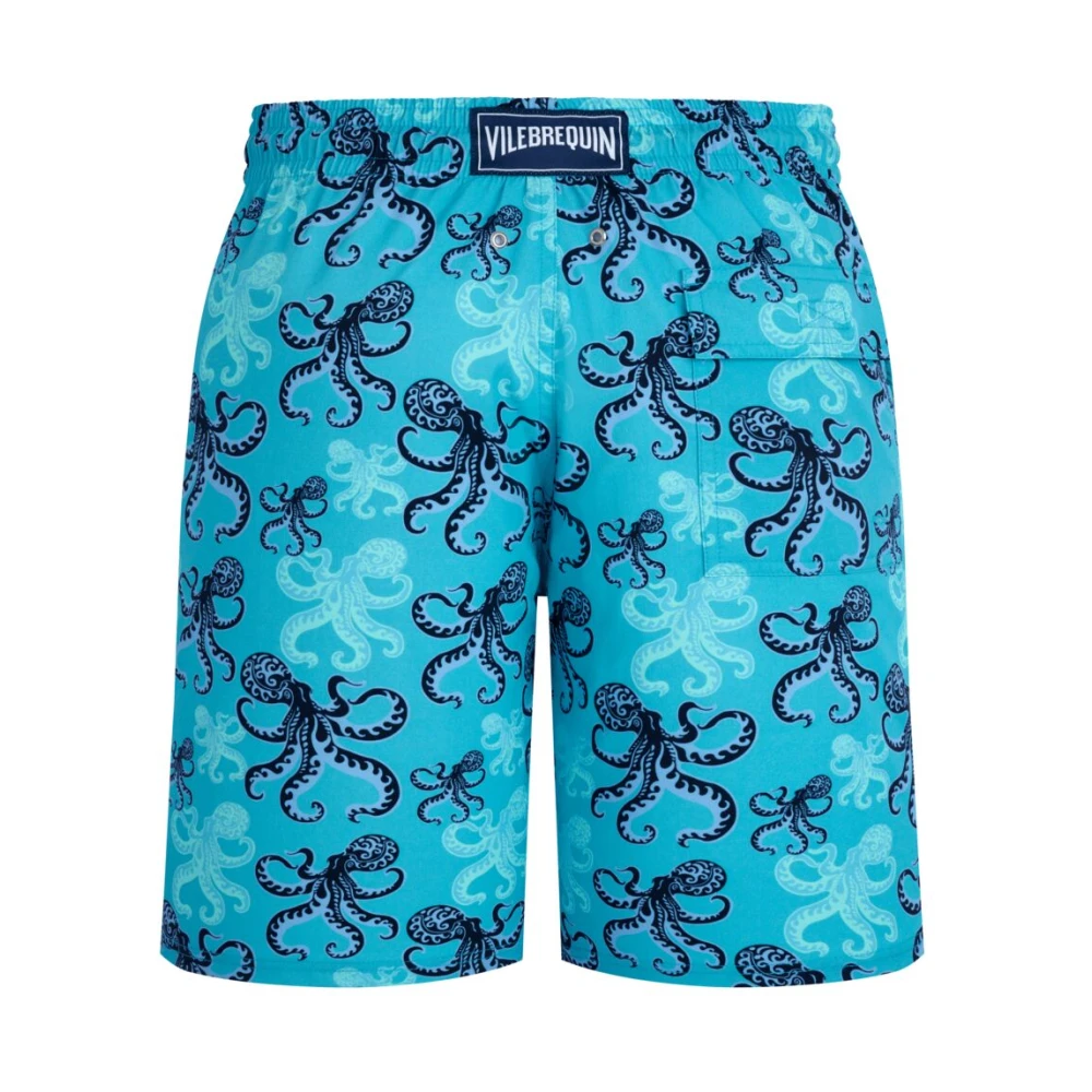 Vilebrequin Lange Octopus Stretch Zwembroek voor Heren Blue Heren