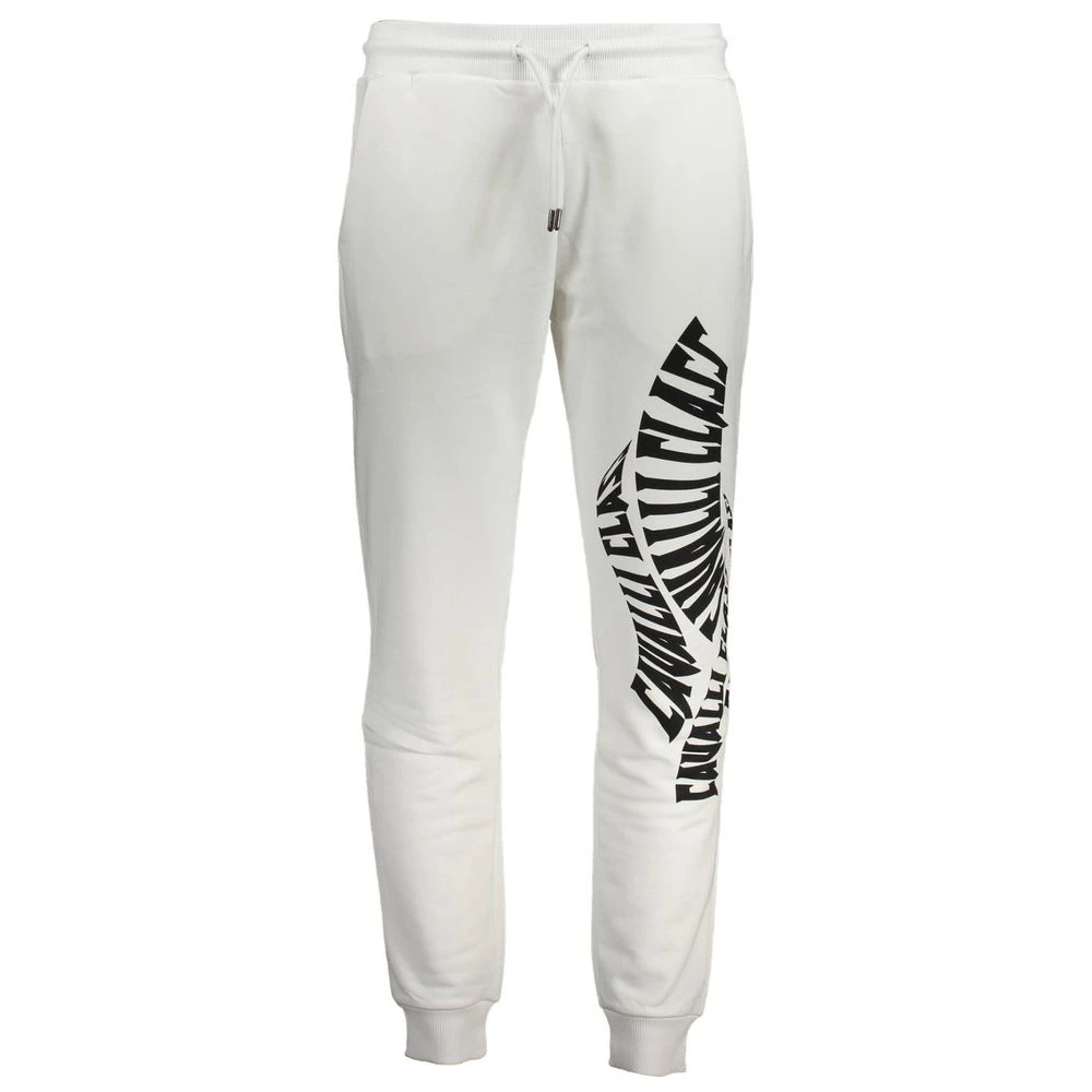 Cavalli Class Men's White Sweatpants, L, Cotton Pant