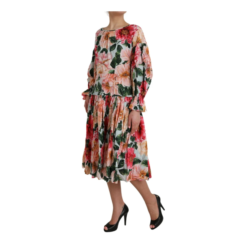 Dolce & Gabbana Bloemenprint A-lijn Midi Jurk Multicolor Dames