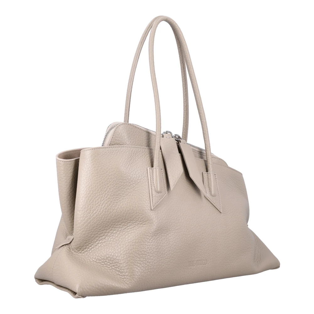 The Attico Gestructureerde Leren Handtas Beige Dames