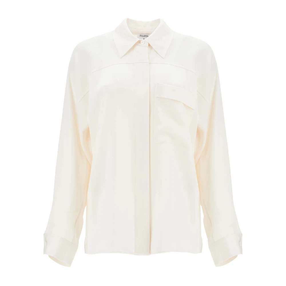 Filippa K Glanzende zakblouse Beige Dames