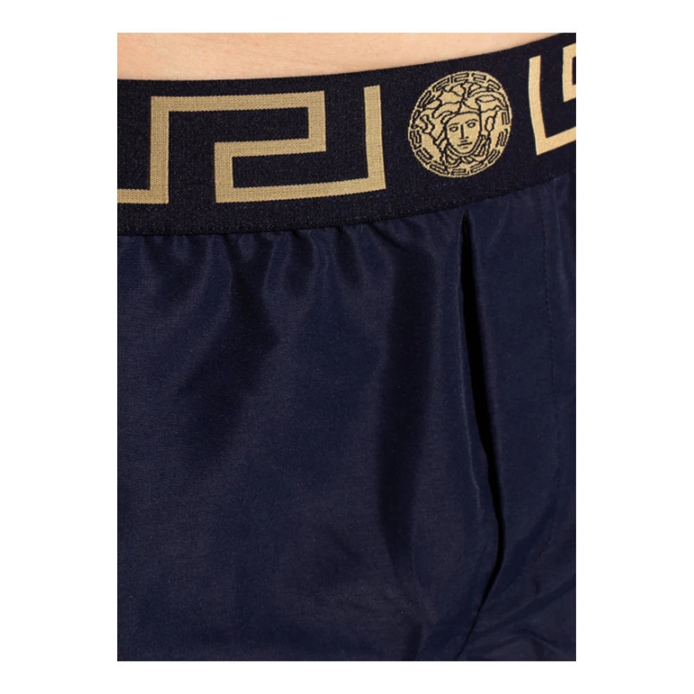 Versace Grieks Patroon Zwembroek Blue Heren