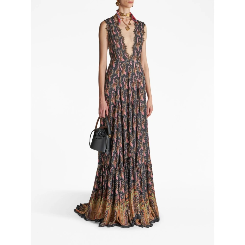 ETRO Saturno Leren Bucket Tas Black Dames