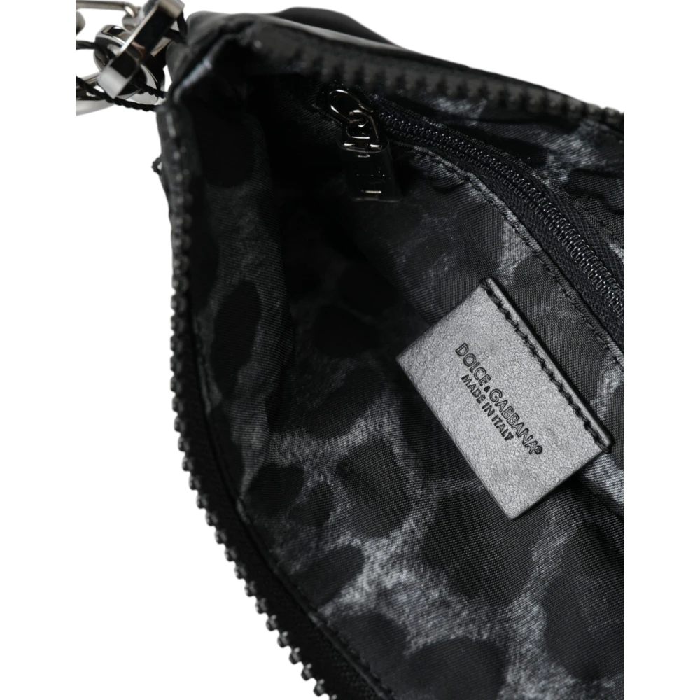 Dolce & Gabbana Luxe Nylon-Leren Designer Pouch Black Dames