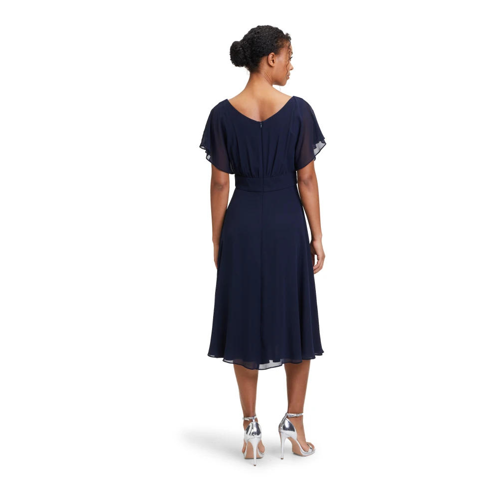 Vera Mont Cocktailjurk met korte mouwen Blue Dames