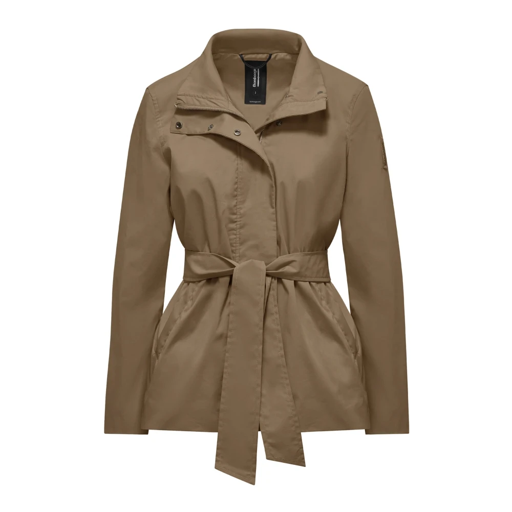 Bomboogie Vrouw Bruin Jassen Dames, S, Katoen, Korte Trenchcoat