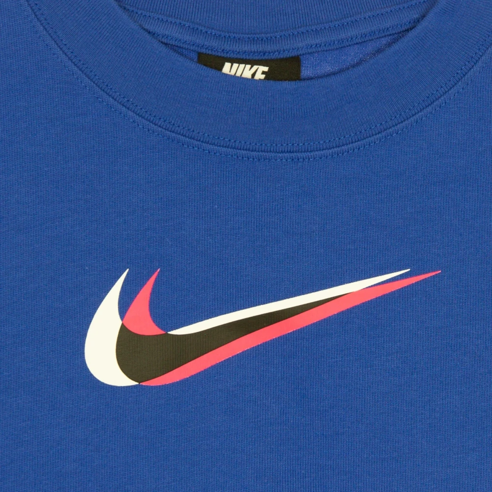 Nike Gedrukte crop top met lange mouwen Blue Dames