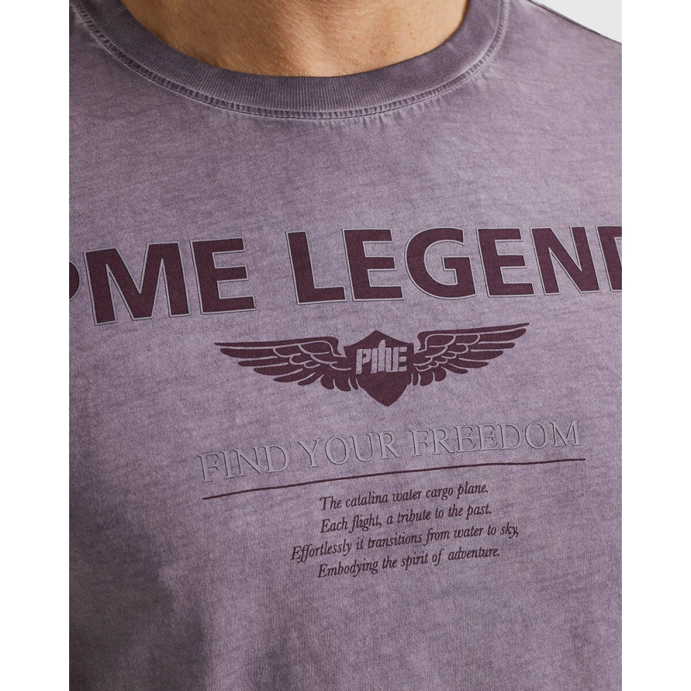 PME Legend Korte Mouw R-hals Jersey T-shirt Purple Heren