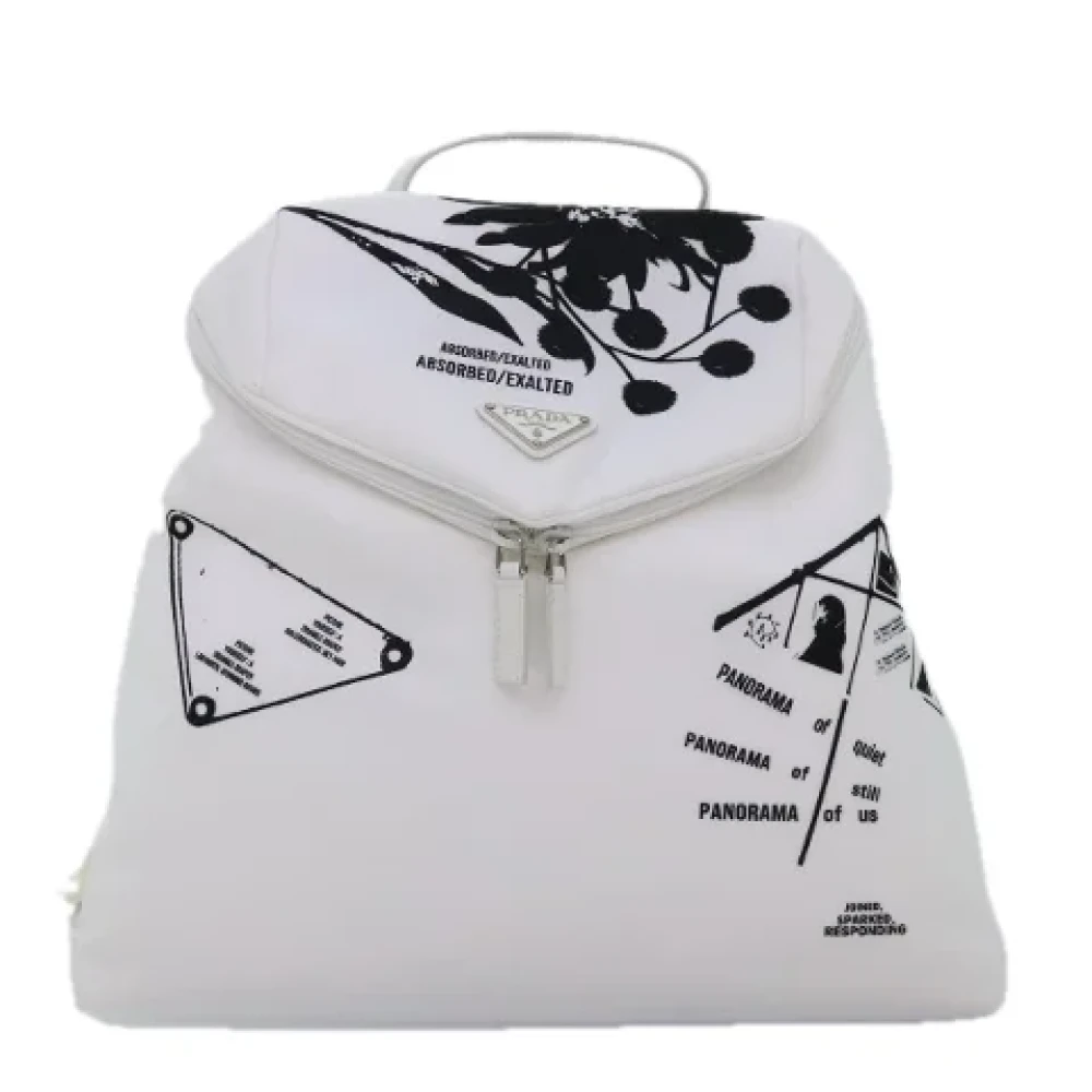 Prada Vintage Pre-owned Fabric backpacks White Dames