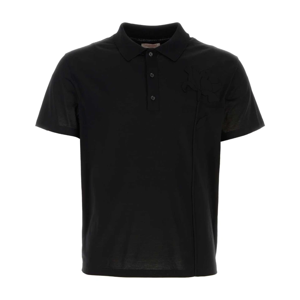 Valentino Garavani Men's Black Polo Shirts, M, Cotton Polo Shirt