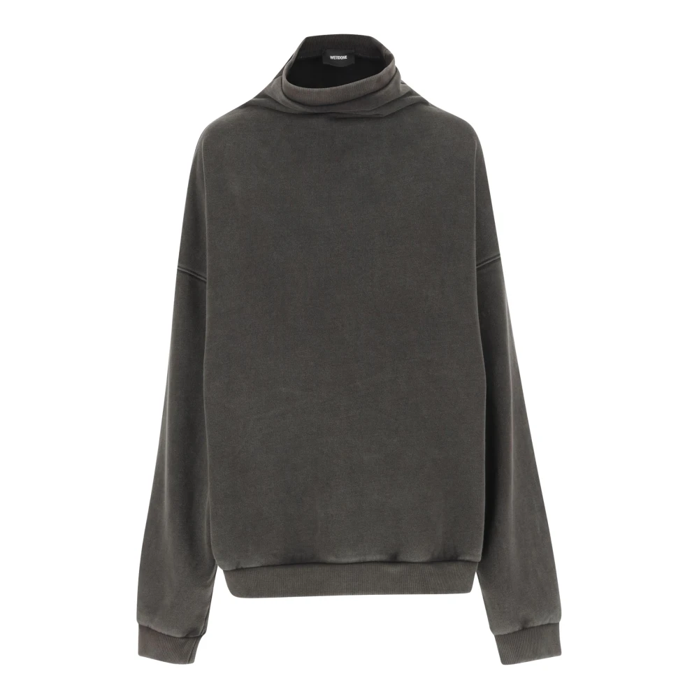 We11Done Hoge Kraag Katoenen Sweatshirt Grijs Gray Heren