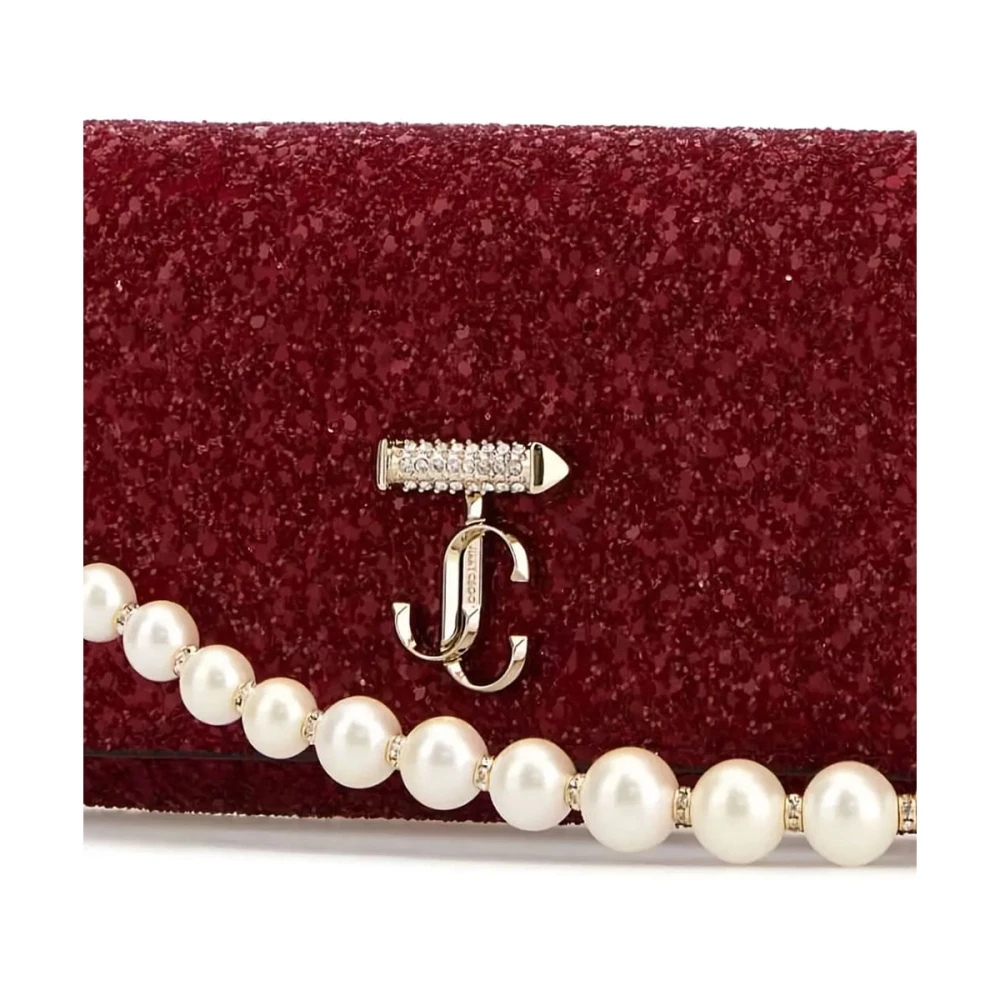 Jimmy Choo Ruby Red Avenue Wallet Chain Clutch Red Dames