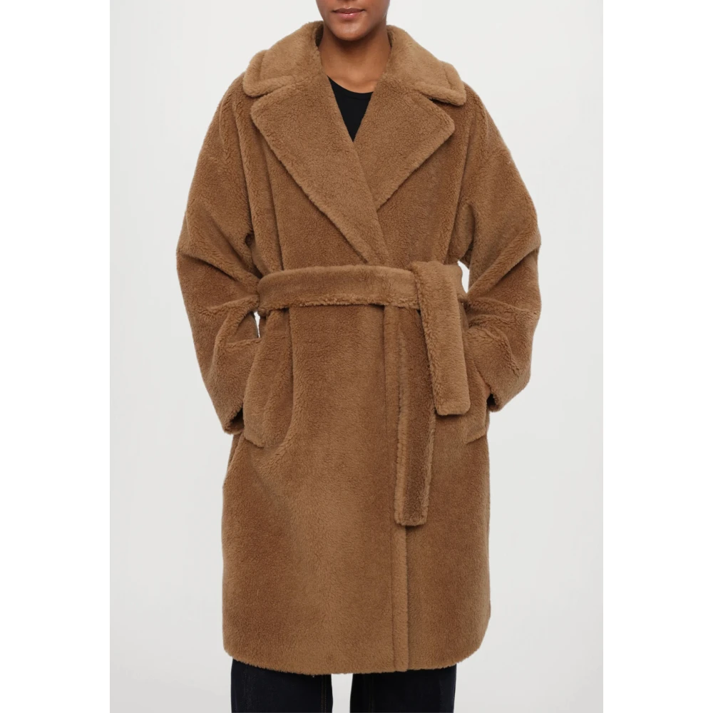 Max Mara Weekend Bruine wollen jas met sjaalkraag Brown Dames