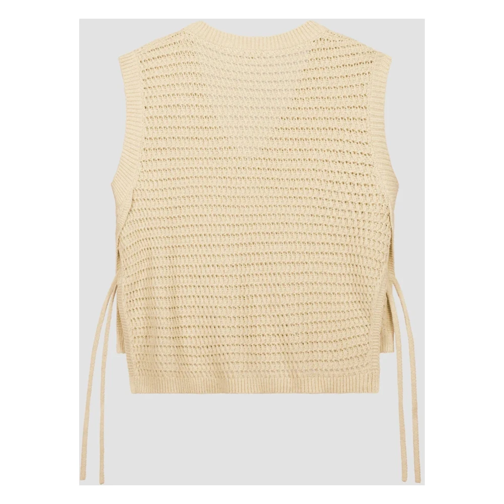Olaf Hussein Open Gebreid Vest Off White Dames