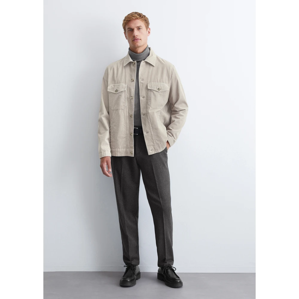 Marc O'Polo Ribfluwelen overhemd Gray Heren