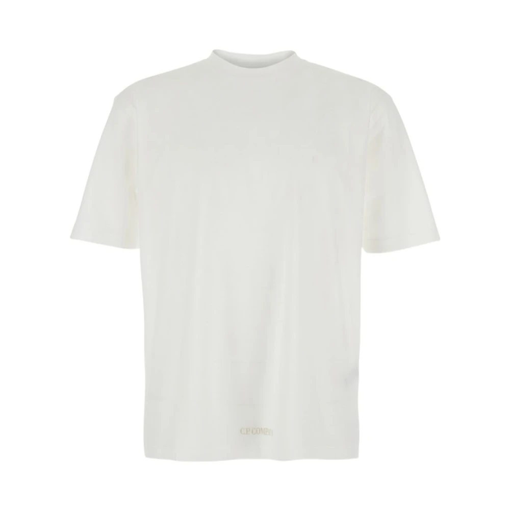 C.p. Company Men's White Logo-Detail Cotton T-Shirt - T-Shirts - L - Tops