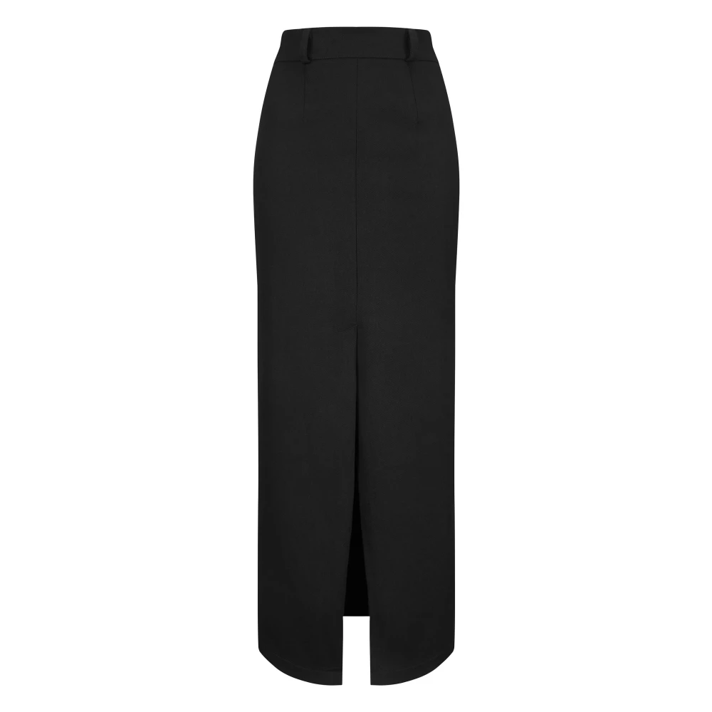 Nicowa Elegante Maxi Twill Rok Trenala Black Dames