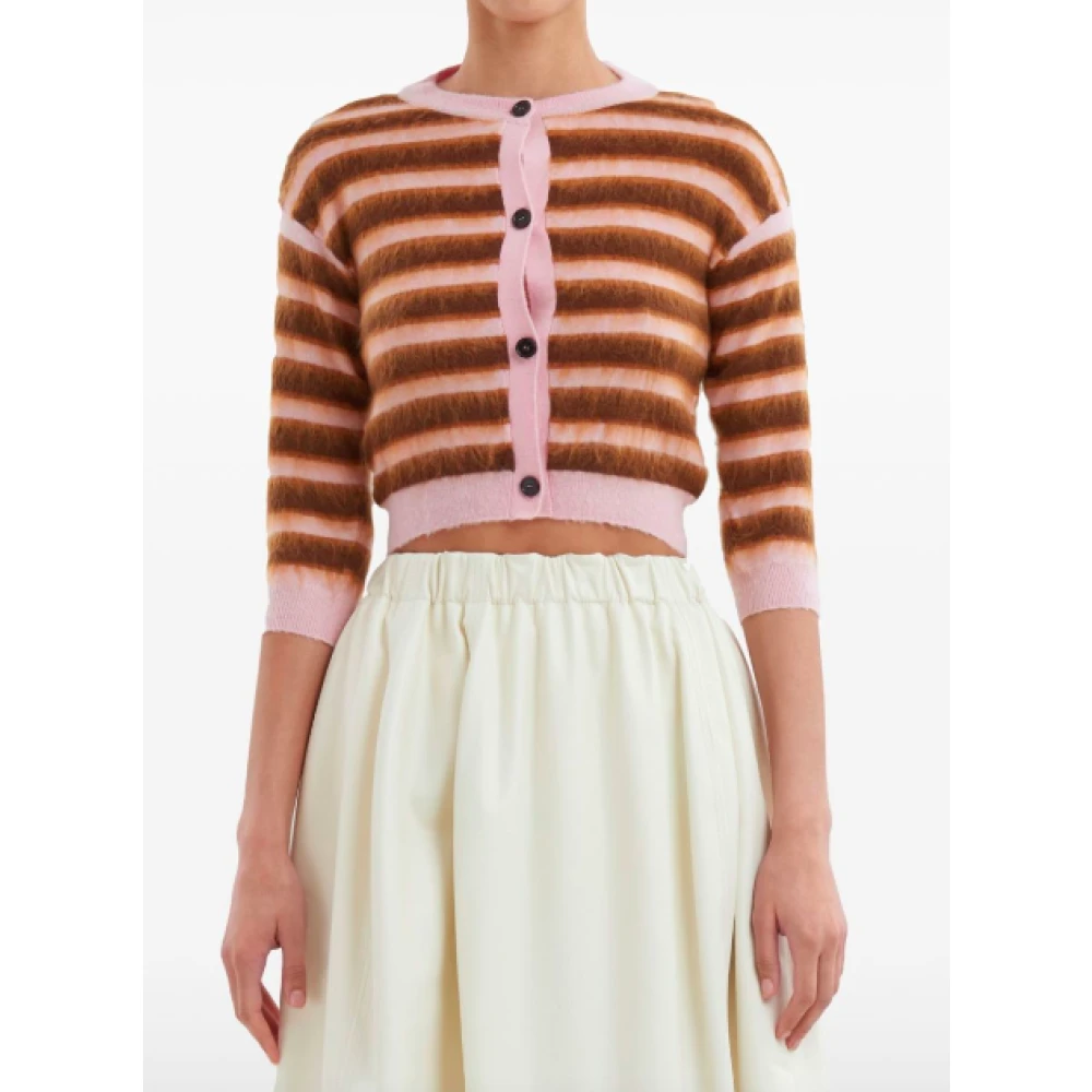 Marni Roze Bruin Cardigan Sweater Brown Dames