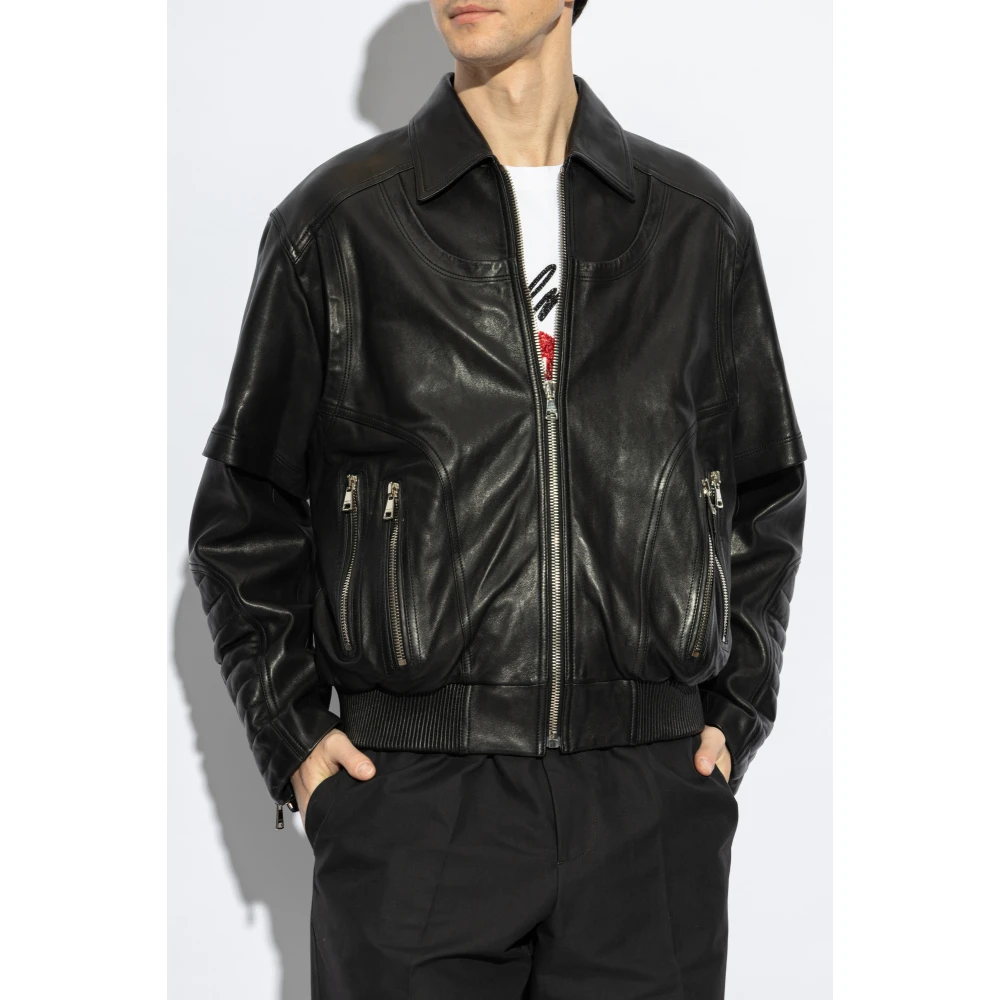 Balmain Leren jas Black Dames