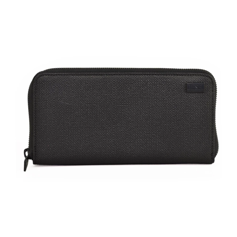 Diesel Leren portemonnee van 100% leer Black Heren