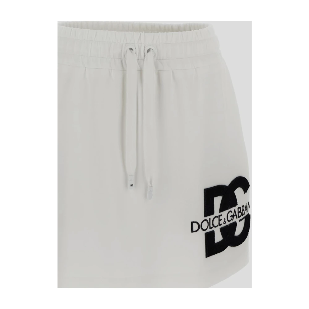 Dolce & Gabbana Katoenen Shorts met Zijzakken White Dames