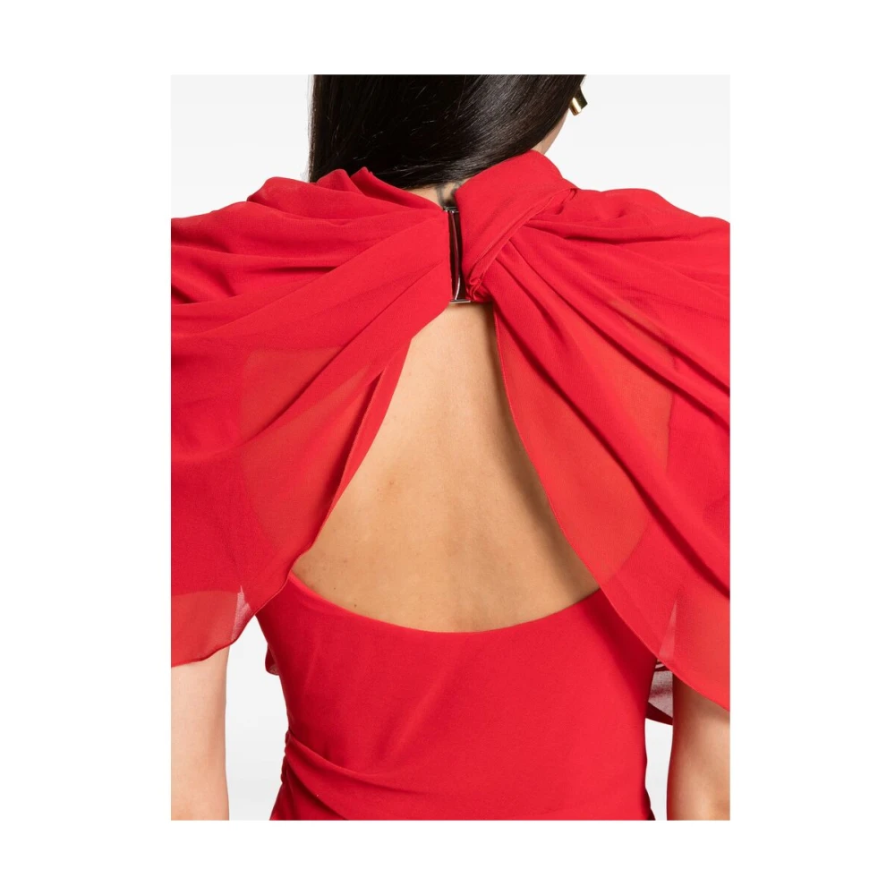 Jacquemus Rode Gedrapeerde Jurk Red Dames