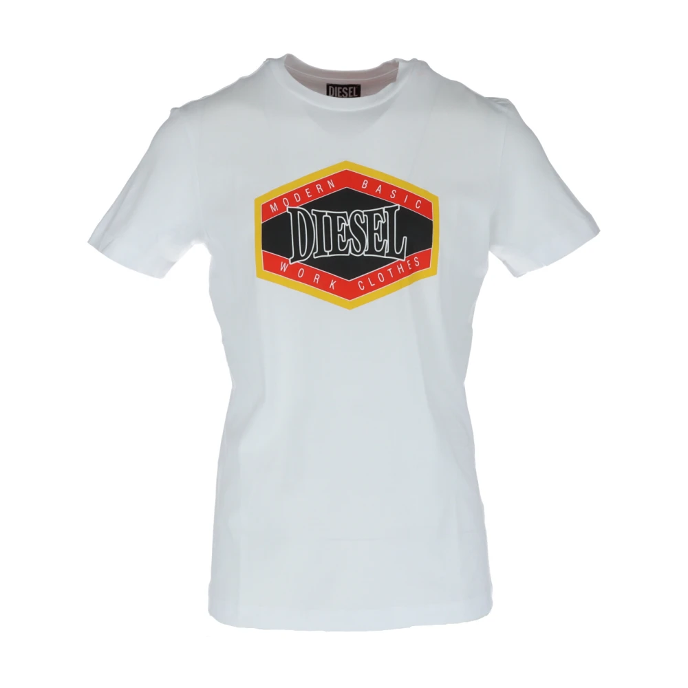 Diesel Katoenen T-shirt met korte mouwen White Heren