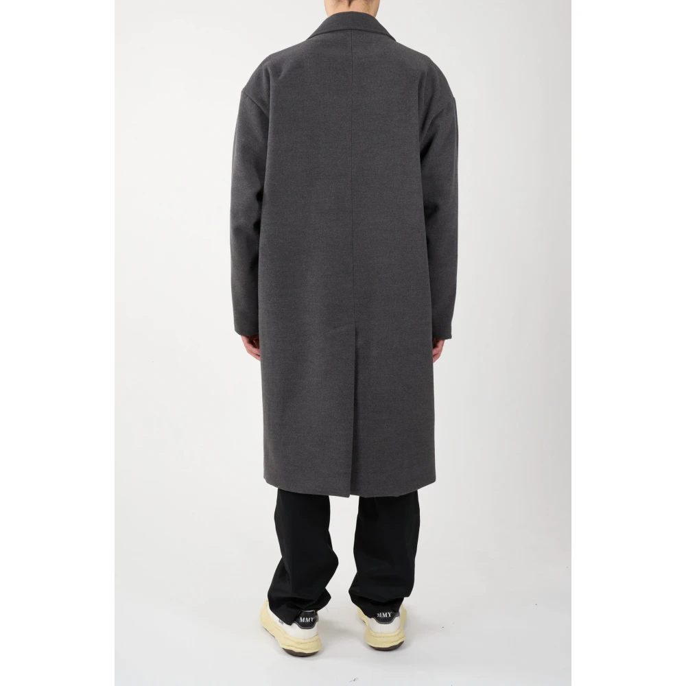 The Silted Company Wollen jas met knoopsluiting Gray Heren
