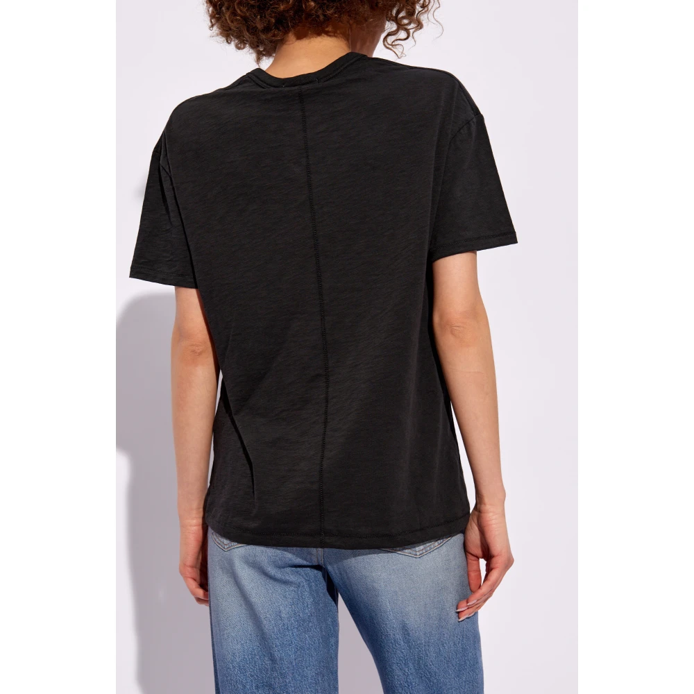 Rag & Bone Pima katoenen T-shirt Black Dames