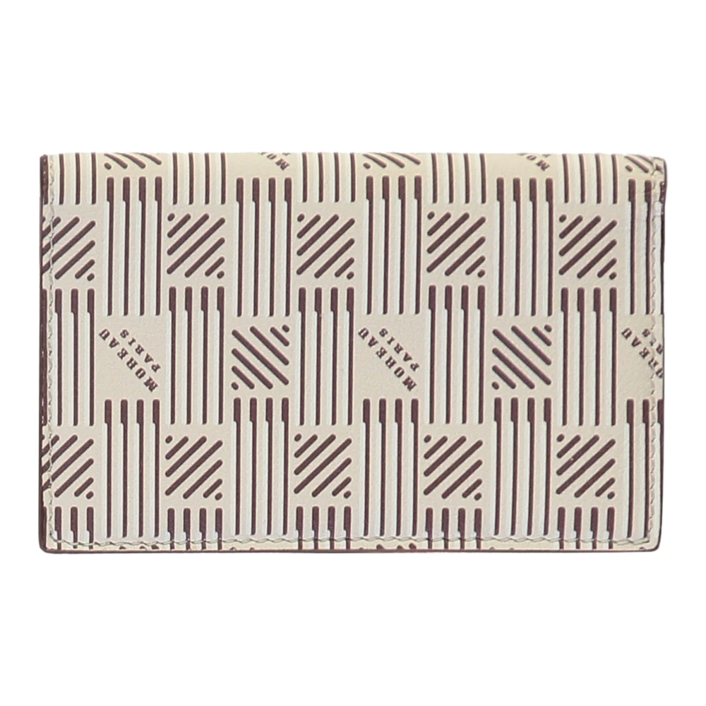 Moreau Paris Logo Detail Leren Kaarthouder Beige Dames