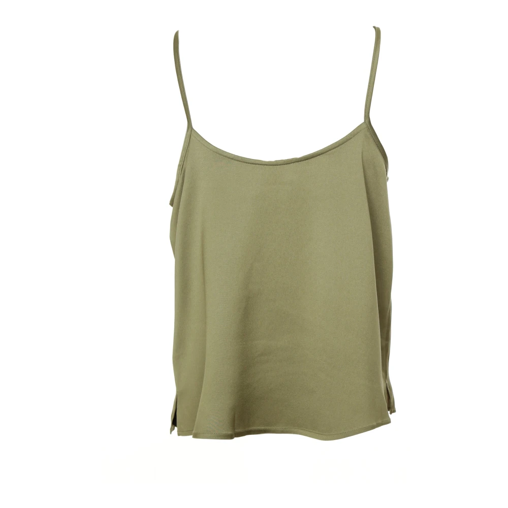 drykorn Satin Top met Dunne Bandjes Green Dames