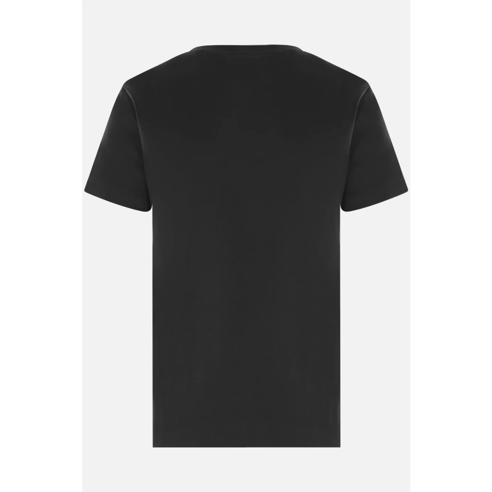 Max Mara Zwarte katoenen T-shirt met logo borduurwerk Black Dames