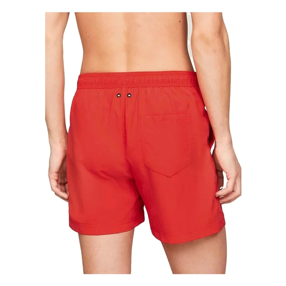 Tommy Hilfiger Storm-FIT Medium Drawstring Side Tape Swimsuit Red Heren