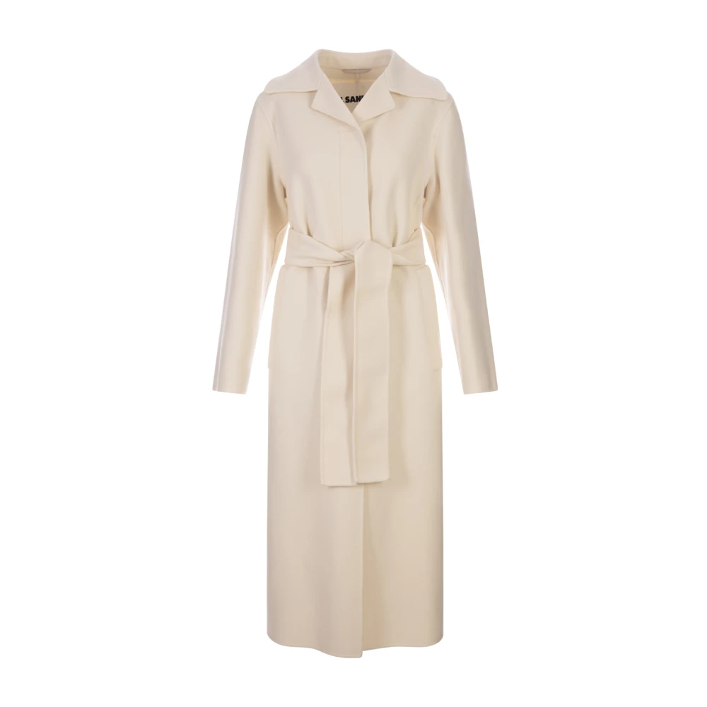 Jil Sander Elegant Brun Ull Långrock Brown, Dam