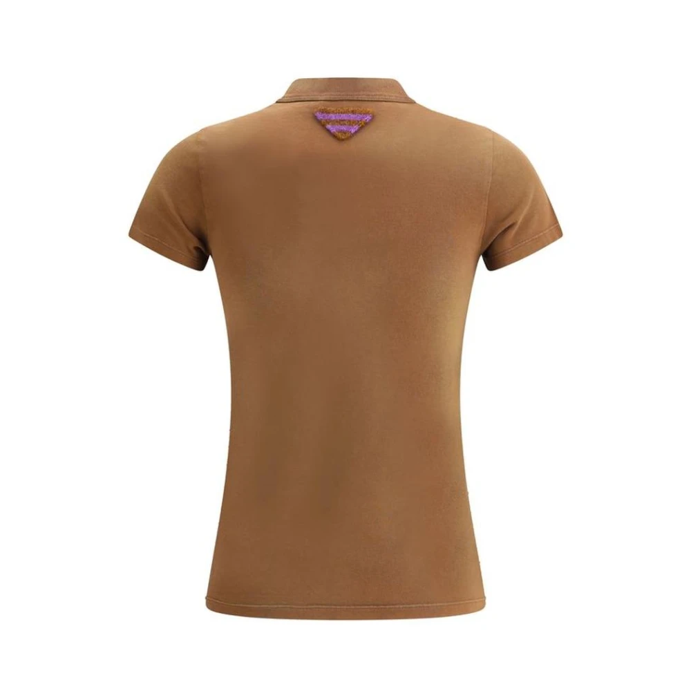 Prada Vintage Logo T-shirt Korte Mouwen Brown Dames
