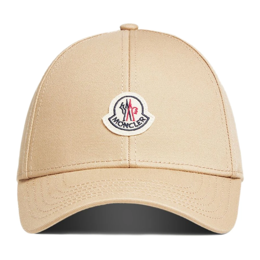 Moncler Beige Hats & Caps, Male, One Size, Cotton Gabardine Baseball Cap