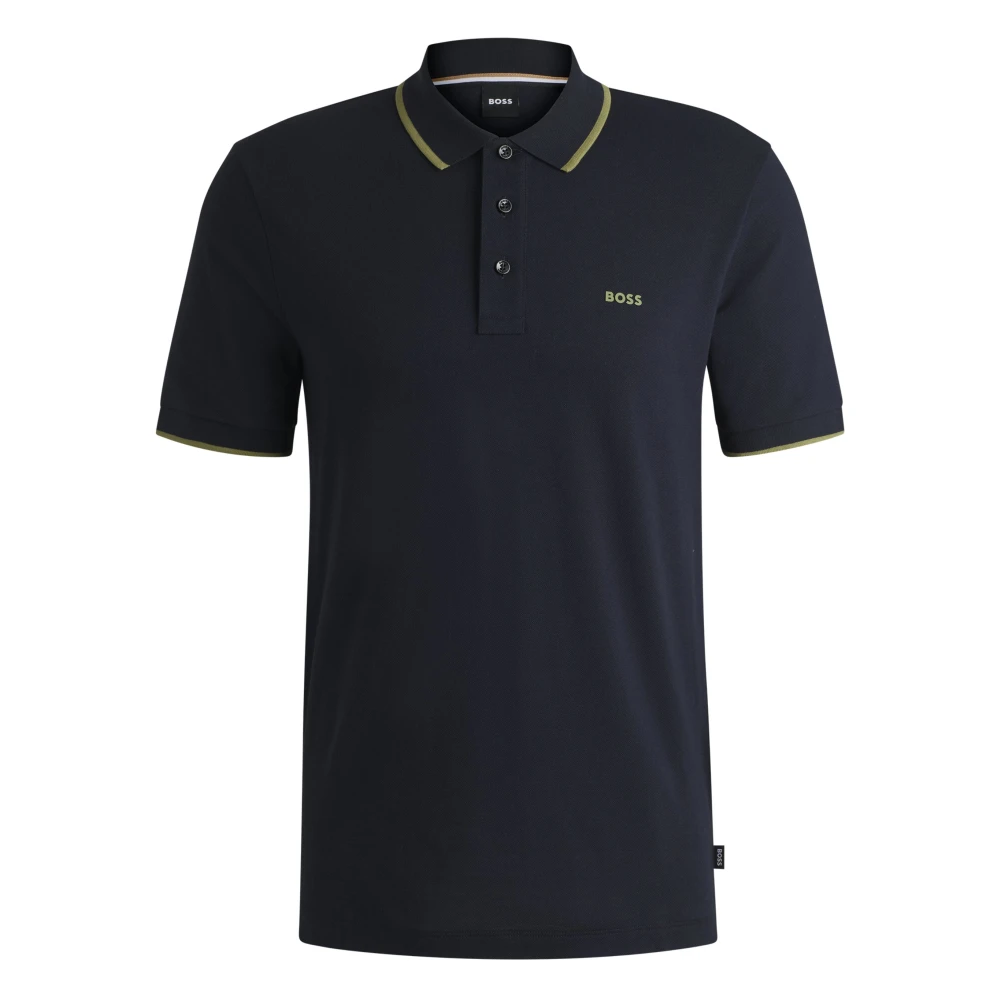 Boss Black Men's Blue/Black Striped Polo Shirt