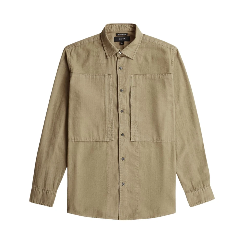G-Star Mannelijk Beige Panelled Pocket Regular Shirt