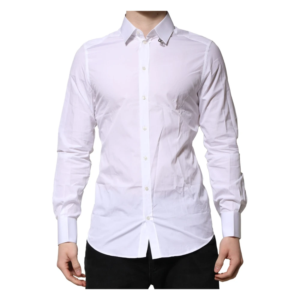 Dolce & Gabbana Men's White Cotton Gold Formal Shirt - Formal Shirts - Xs - Shirts