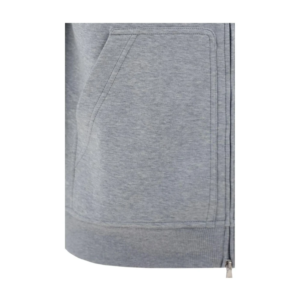 BRUNELLO CUCINELLI Zip-Up Hoodie Style Vest Gray Heren