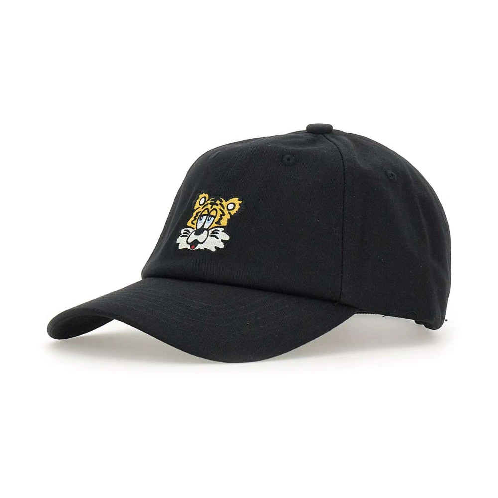 Kenzo Zwarte Katoenen Baseballpet met Logo's Black Heren
