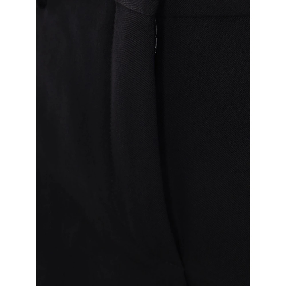 Dries Van Noten Zwarte rechte pijp wollen gabardine broek Black Dames