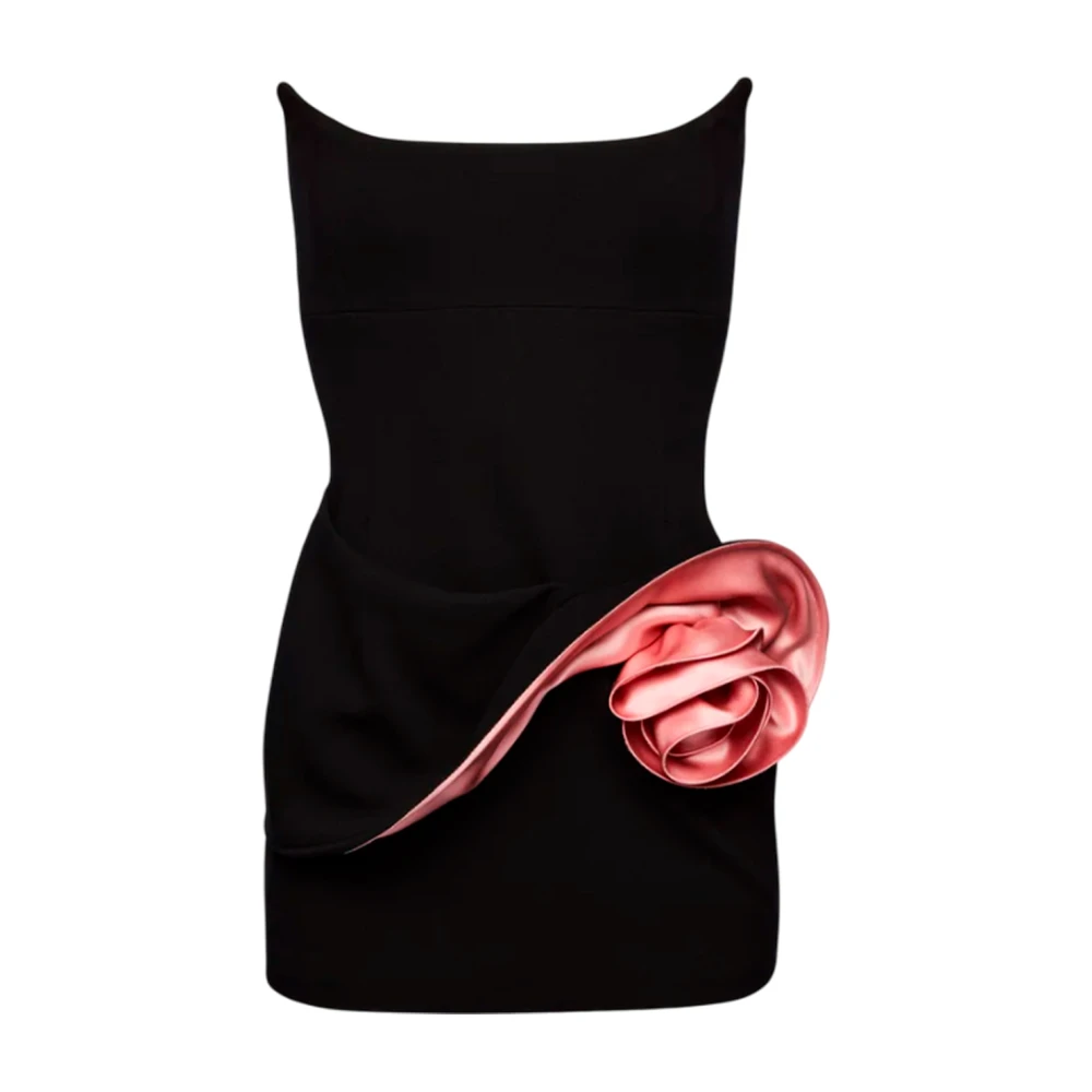 Magda Butrym Elegante Strapless Zwarte Jurk Black Dames