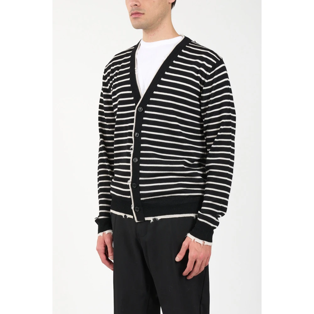 Mauro Grifoni Cardigan van zuivere wol met knoopsluiting Black Heren
