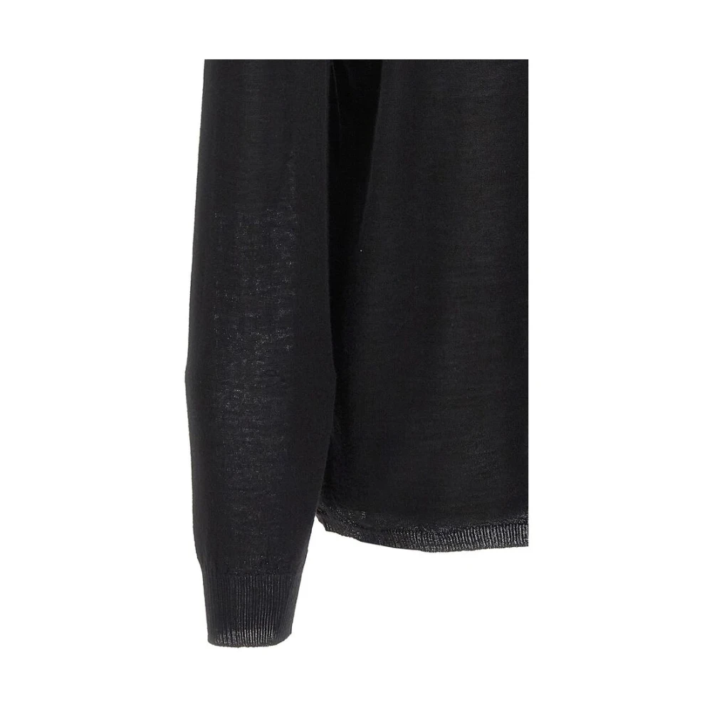 Rick Owens Zwarte Gebreide Trui met Ronde Hals Black Heren
