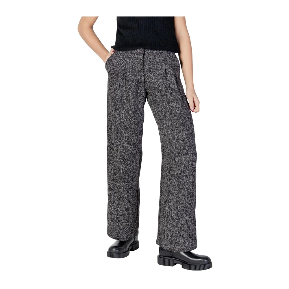 Jacqueline De Yong Women's Black Zip And Button Fastening Trousers
