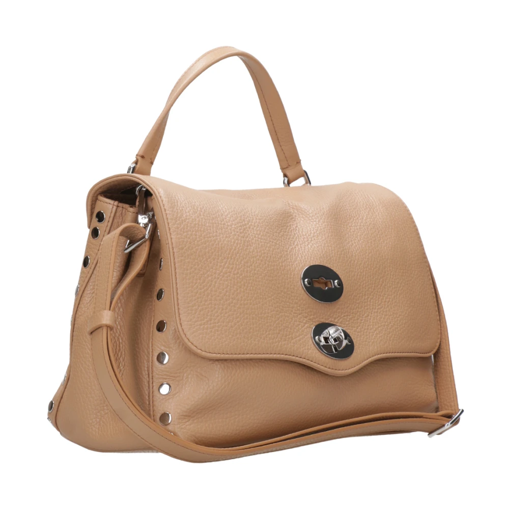 Zanellato Beige Leren Schoudertas met Studs Beige Dames
